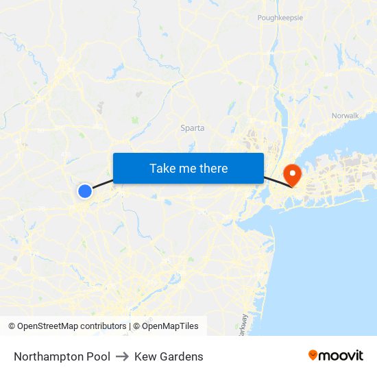 Northampton Pool to Kew Gardens map
