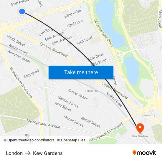 London to Kew Gardens map