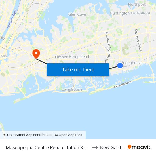 Massapequa Centre Rehabilitation & Nursing to Kew Gardens map