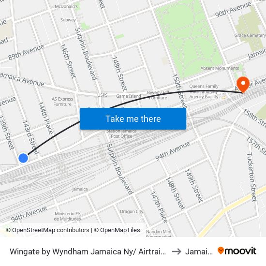 Wingate by Wyndham Jamaica Ny/ Airtrain JFK to Jamaica map