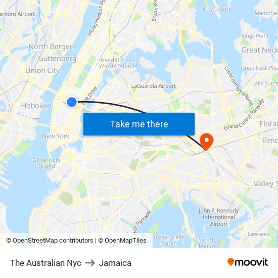 The Australian Nyc to Jamaica map