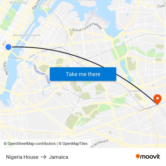Nigeria House to Jamaica map