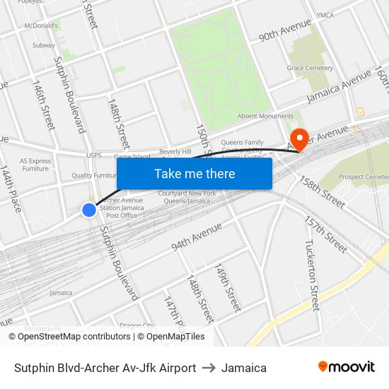 Sutphin Blvd-Archer Av-Jfk Airport to Jamaica map