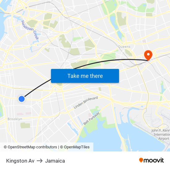 Kingston Av to Jamaica map