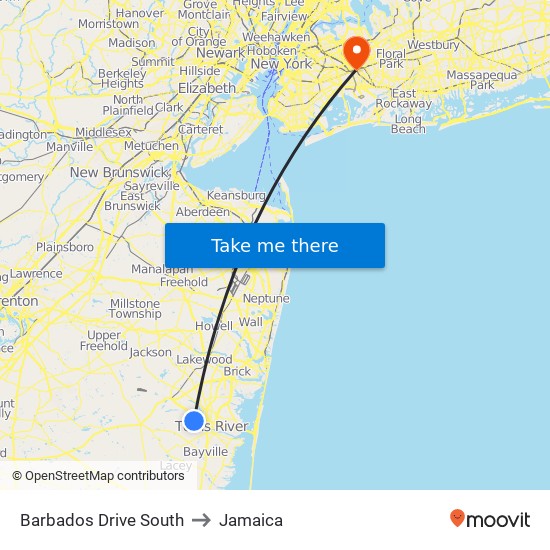 Barbados Drive South to Jamaica map