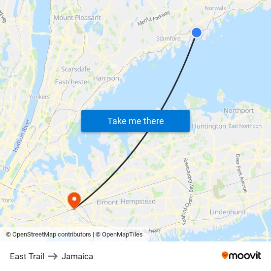 East Trail to Jamaica map