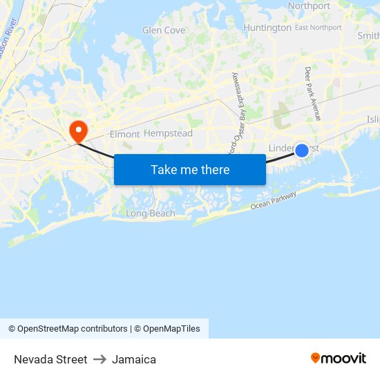 Nevada Street to Jamaica map