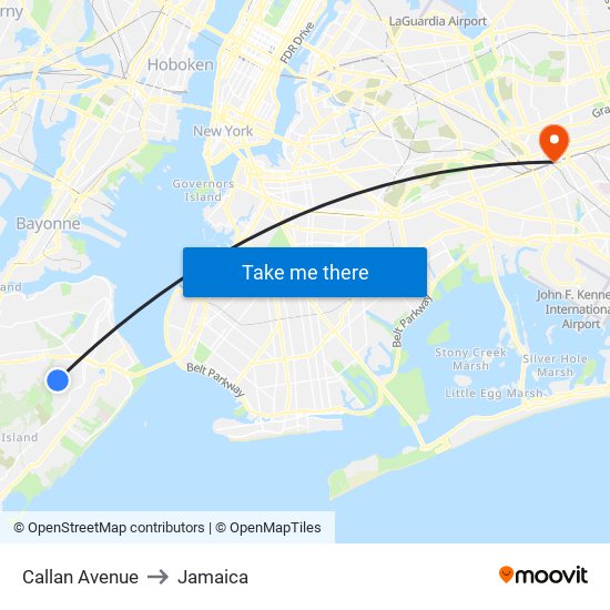 Callan Avenue to Jamaica map