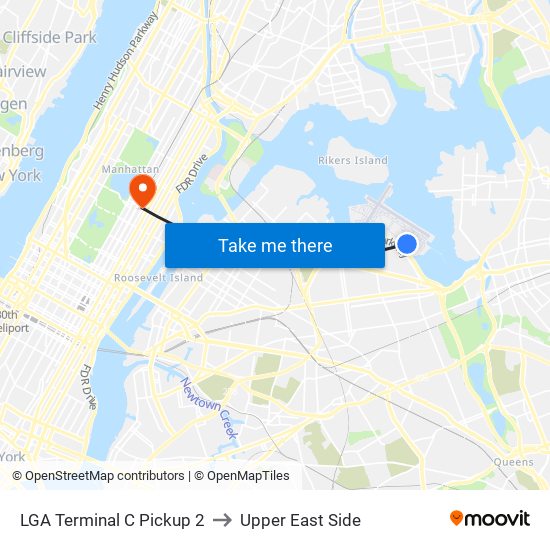 LGA Terminal C Pickup 2 to Upper East Side map