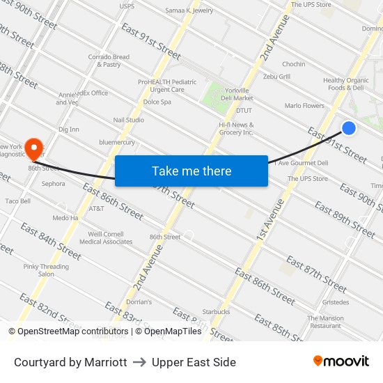 Courtyard by Marriott New York/Manhattan Upper East Side to Upper East Side map