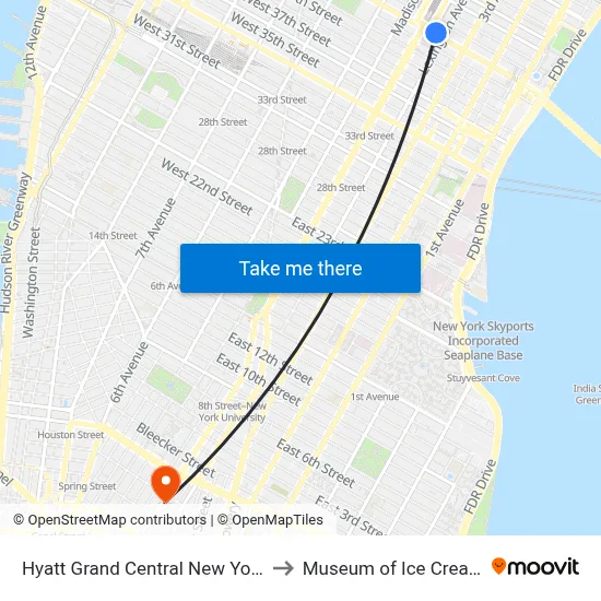 Hyatt Grand Central New York to Museum of Ice Cream map