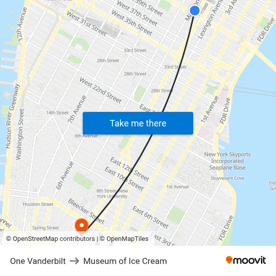 One Vanderbilt to Museum of Ice Cream map