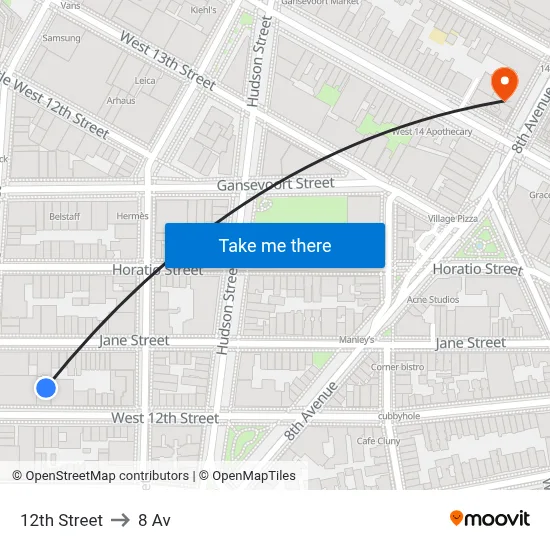12th Street to 8 Av map