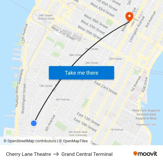 Cherry Lane Theatre to Grand Central Terminal map