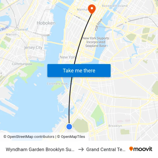 Wyndham Garden Brooklyn Sunset Park to Grand Central Terminal map