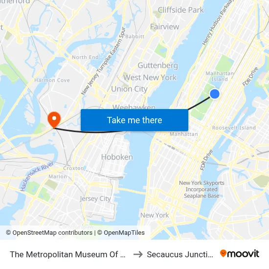 The Metropolitan Museum Of Art to Secaucus Junction map