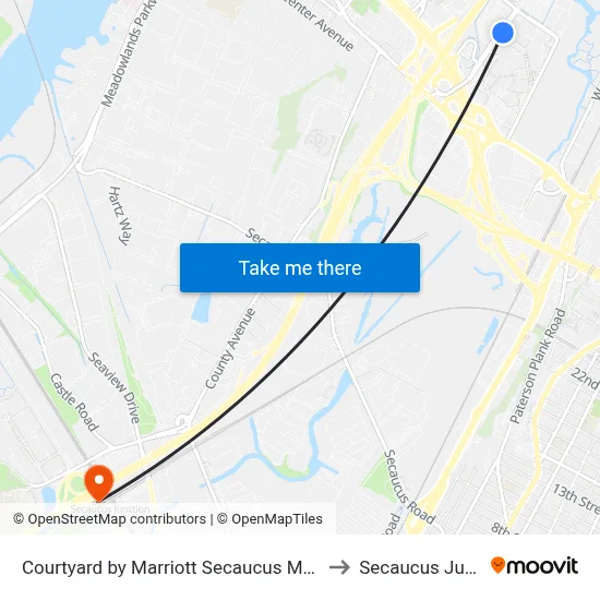 Courtyard by Marriott Secaucus Meadowlands to Secaucus Junction map