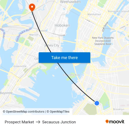 Prospect Market to Secaucus Junction map