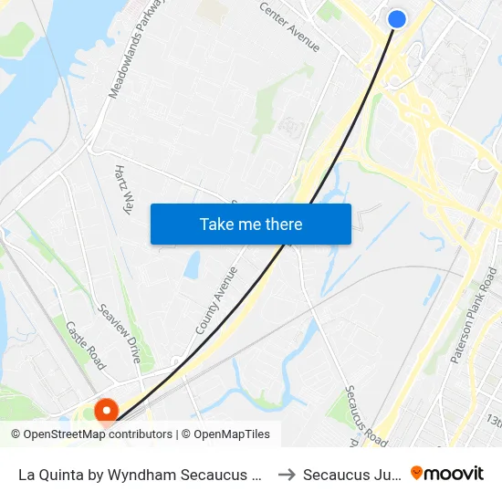 La Quinta by Wyndham Secaucus Meadowlands to Secaucus Junction map