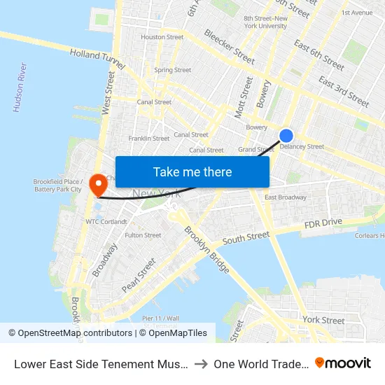 Lower East Side Tenement Museum Offices to One World Trade Center map