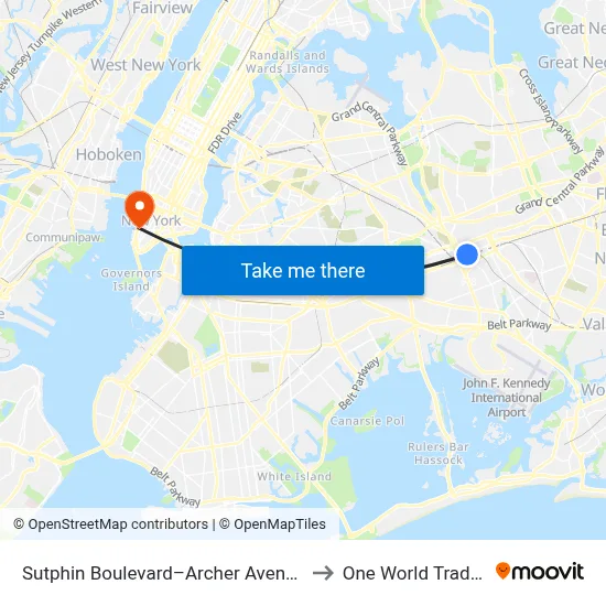 Sutphin Boulevard–Archer Avenue–Jfk Airport to One World Trade Center map
