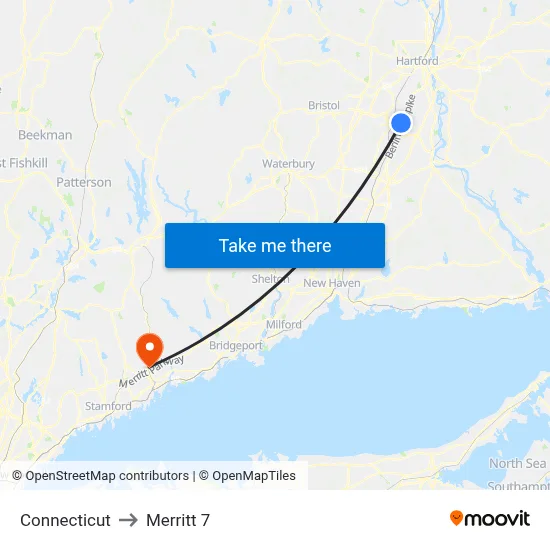 Connecticut to Merritt 7 map