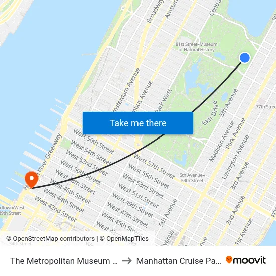 The Metropolitan Museum Of Art to Manhattan Cruise Parking map