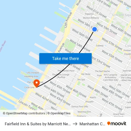 Fairfield Inn & Suites by Marriott New York Manhattan/Central Park to Manhattan Cruise Parking map