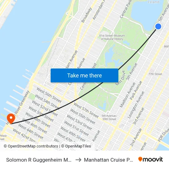 Solomon R Guggenheim Museum to Manhattan Cruise Parking map