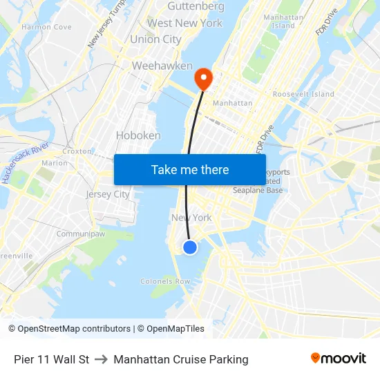 Pier 11 Wall St to Manhattan Cruise Parking map