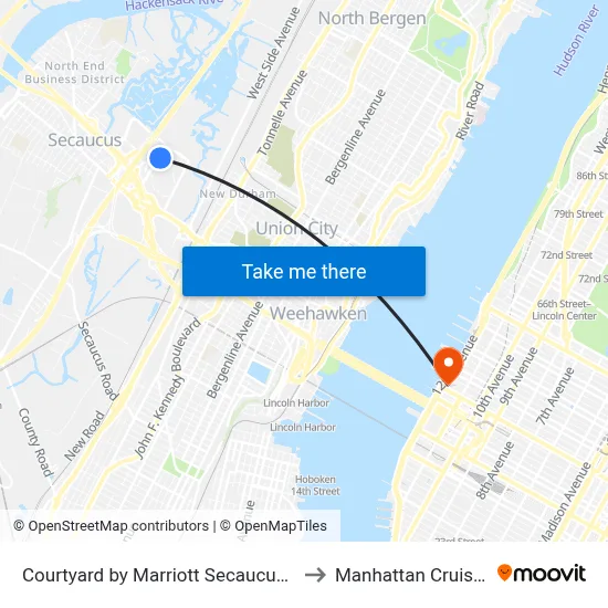 Courtyard by Marriott Secaucus Meadowlands to Manhattan Cruise Parking map