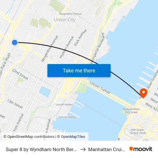 Super 8 by Wyndham North Bergen NJ NYC Area to Manhattan Cruise Parking map