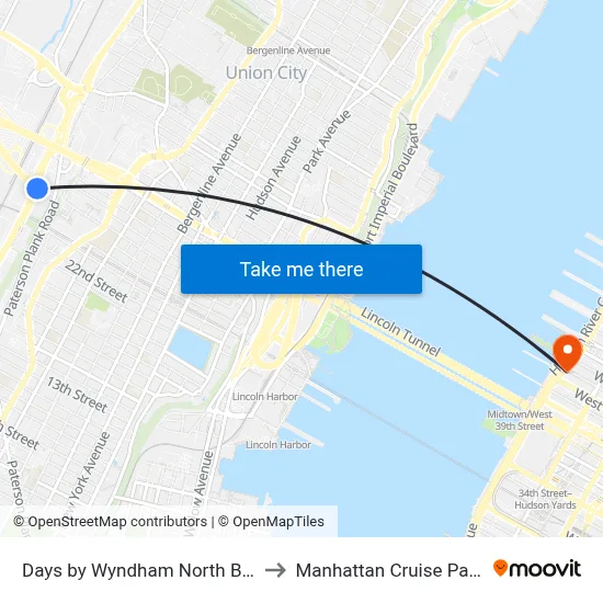 Days by Wyndham North Bergen to Manhattan Cruise Parking map