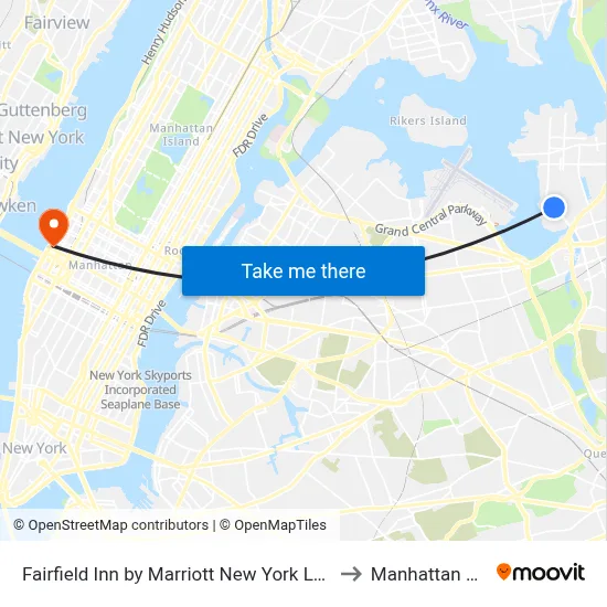 Fairfield Inn by Marriott New York LaGuardia Airport Flushing Queens to Manhattan Cruise Parking map