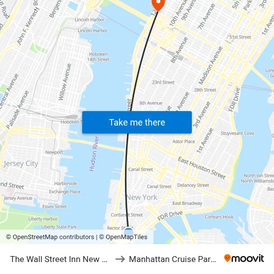 The Wall Street Inn New York to Manhattan Cruise Parking map