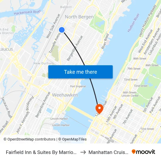 Fairfield Inn & Suites By Marriott North Bergen to Manhattan Cruise Parking map
