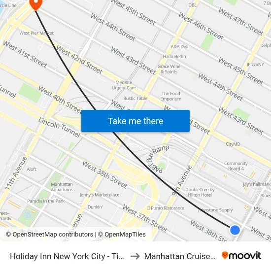 Holiday Inn New York City - Times Square to Manhattan Cruise Parking map