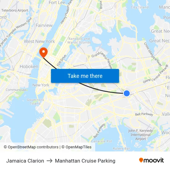 Jamaica Clarion to Manhattan Cruise Parking map