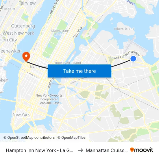 Hampton Inn New York - La Guardia Airport to Manhattan Cruise Parking map