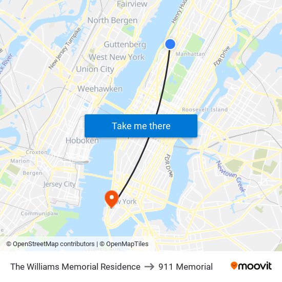 The Williams Memorial Residence to 911 Memorial map