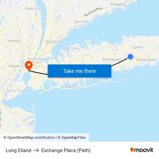 Long Eiland to Exchange Place (Path) map