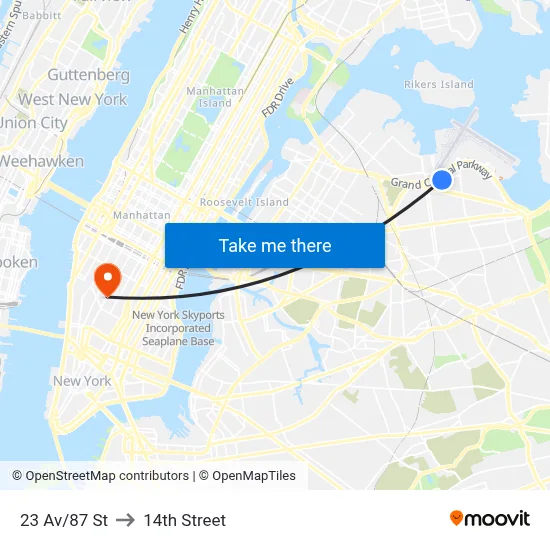 23 Av/87 St to 14th Street map