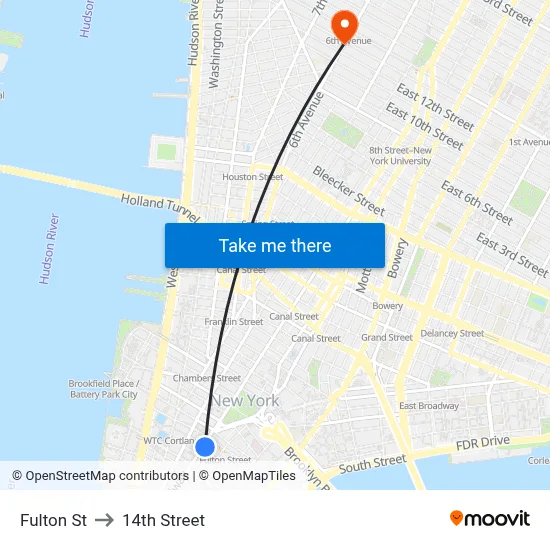 Fulton St to 14th Street map