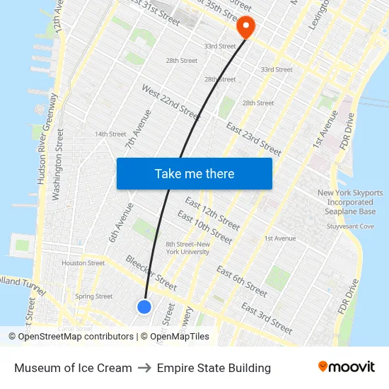 Museum of Ice Cream to Empire State Building map