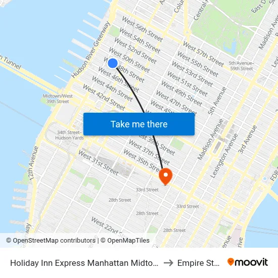 Holiday Inn Express Manhattan Midtown West an IHG Hotel New York to Empire State Building map