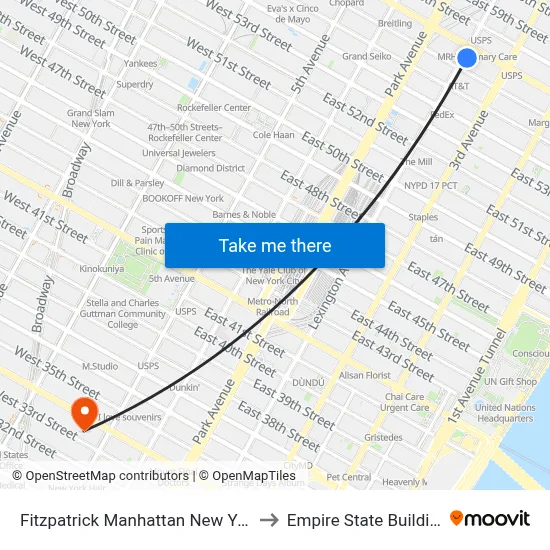 Fitzpatrick Manhattan New York to Empire State Building map