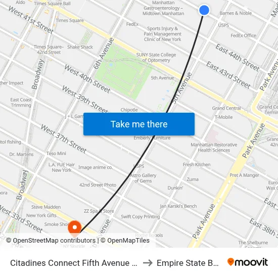 Citadines Connect Fifth Avenue New York to Empire State Building map