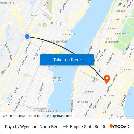 Days by Wyndham North Bergen to Empire State Building map
