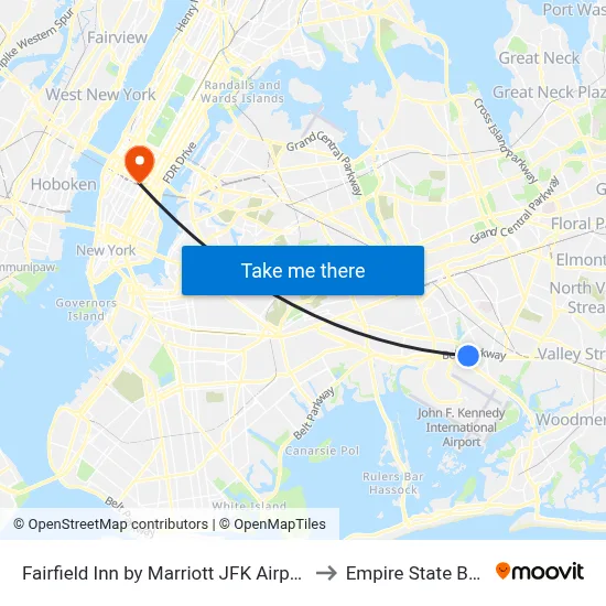 Fairfield Inn by Marriott JFK Airport Queens to Empire State Building map