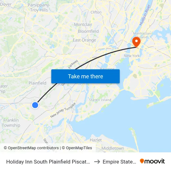 Holiday Inn South Plainfield Piscataway an IHG Hotel to Empire State Building map